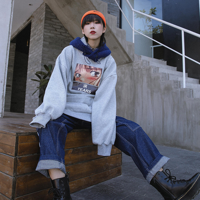 Pullover patchwork sweatshirt