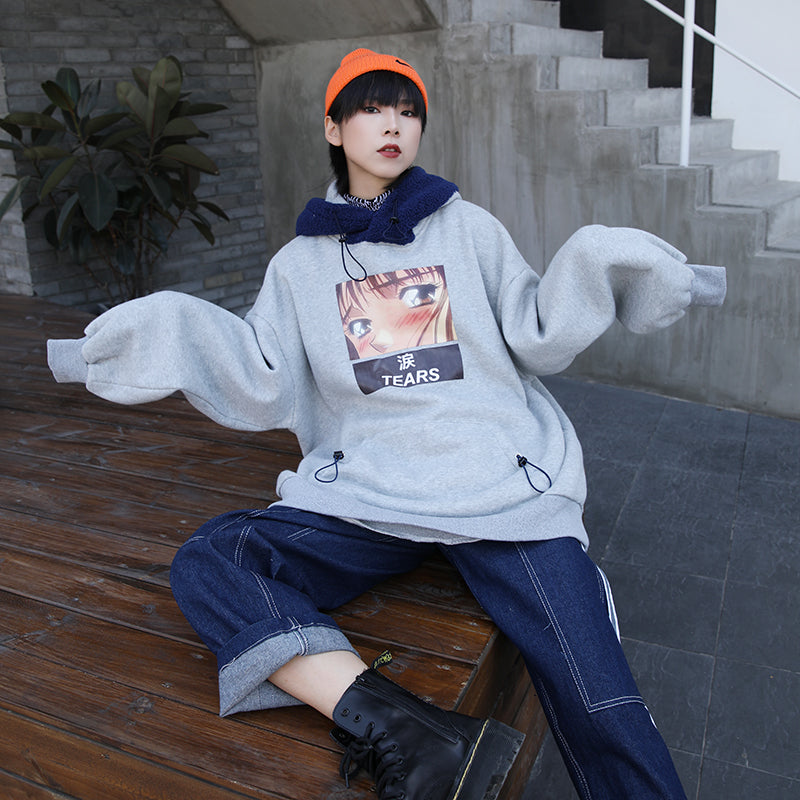 Pullover patchwork sweatshirt