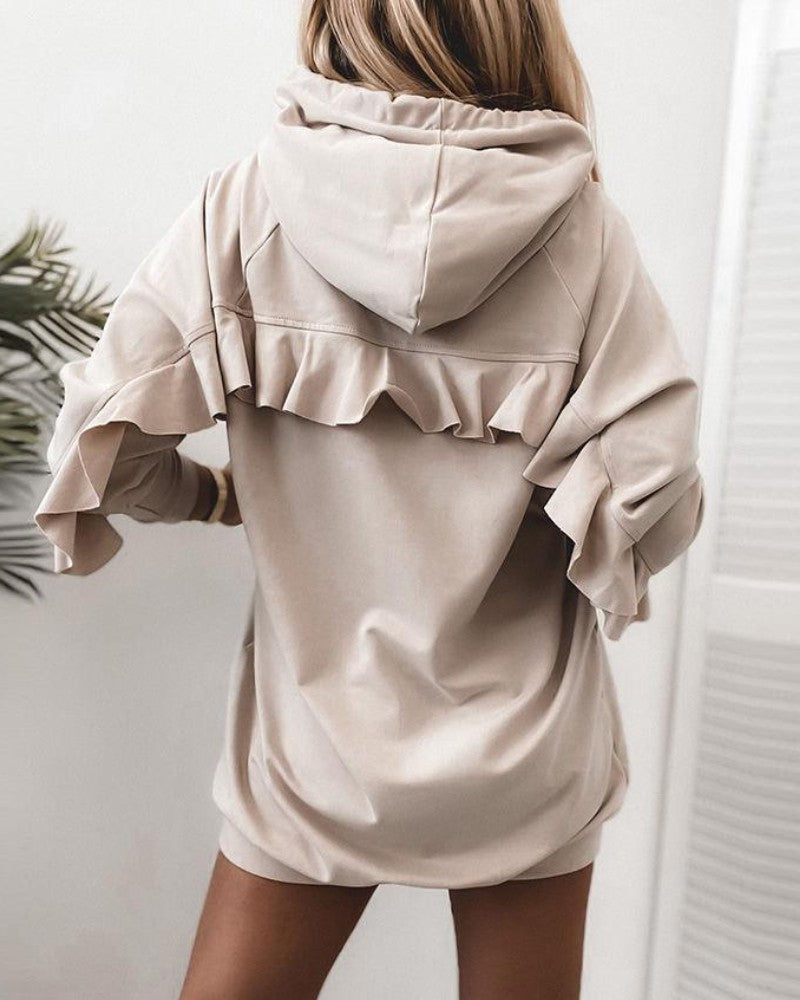 Ruffled pullover sweater